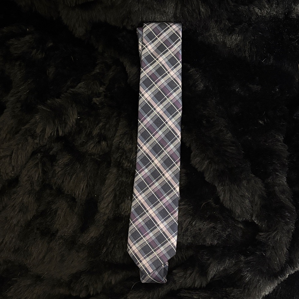 Classic Plaid Tie purple and navy Jo’s a bank
